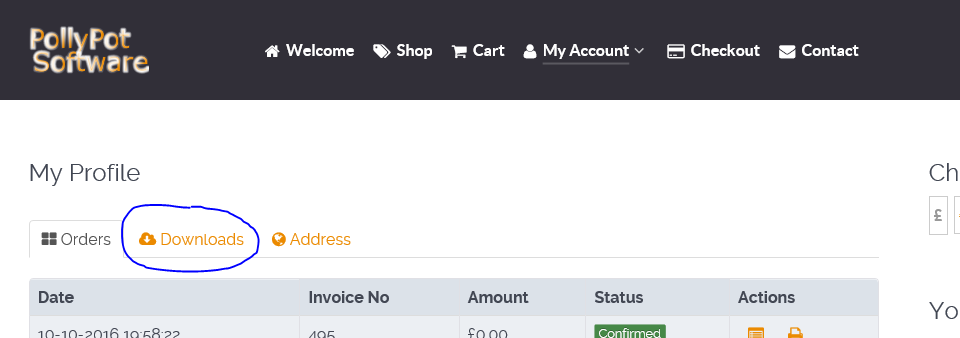 downloads screen